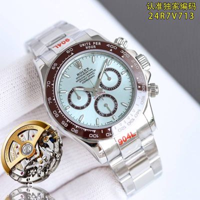 Stainless Rolex Daytona Replica 4131 Movement Luminous Blue Dial Replica Watch